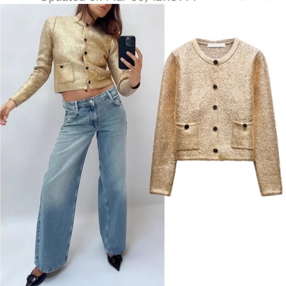 Zara Sweaters - ZARA NWT blogger fav FOIL KNIT CARDIGAN SIZE S
🚨FIRM PRICE NO DISCOUNT